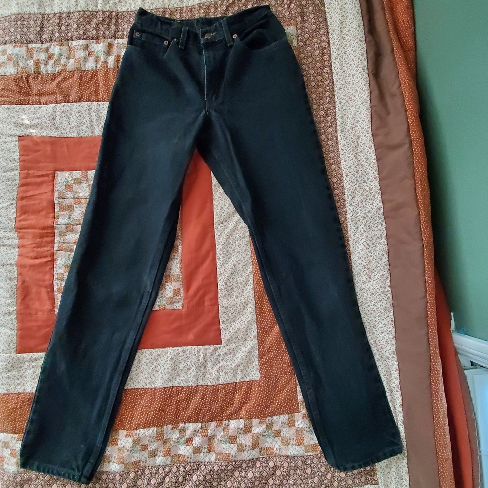 Levi's 550 Red Tab. Size 7 Junior. Large. Black. Zipper Fly. USA. GPWC.